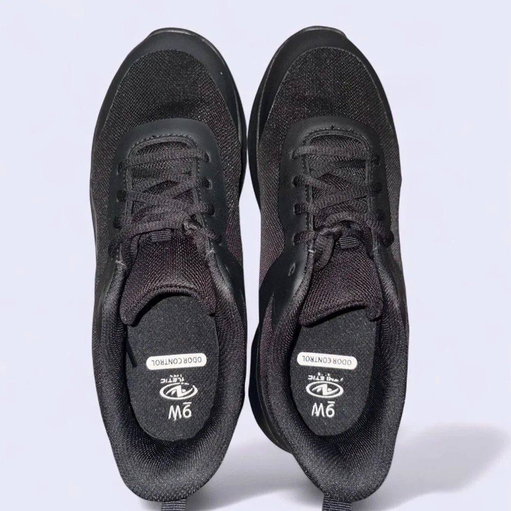 Athletic Works Black Mesh Lace Up Jogger Sneakers 👟 Size Women’s 9 WIDE WIDTH
